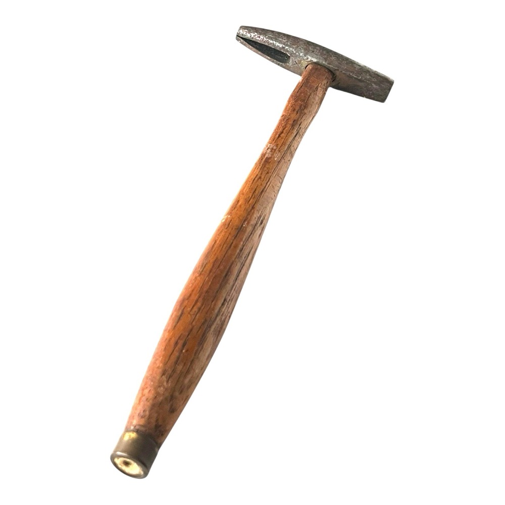 Vintage Tac Hammer- Newark NJ Wood Handle Brass Ring 10"